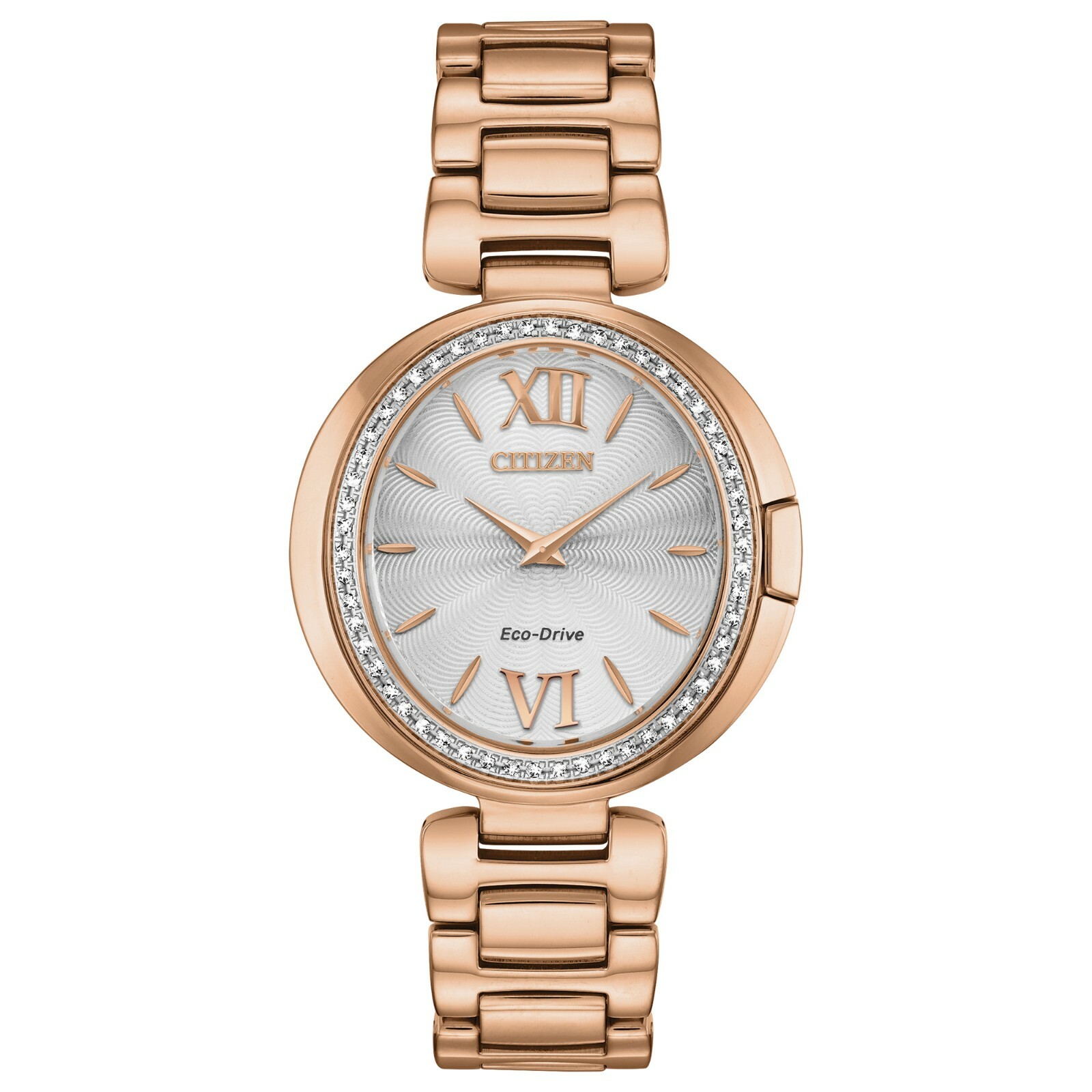 Citizen Capella Eco-Drive Women's Diamond Accent Pink Gold Watch