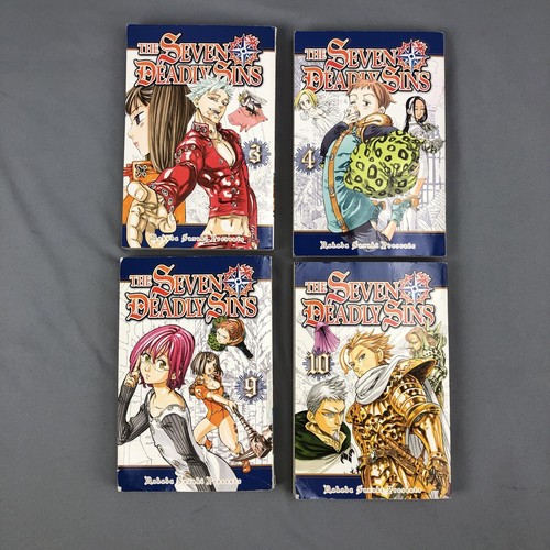 The Seven Deadly Sins Manga Books Volumes 3,4,9 & 10 Nakaba Suzuki