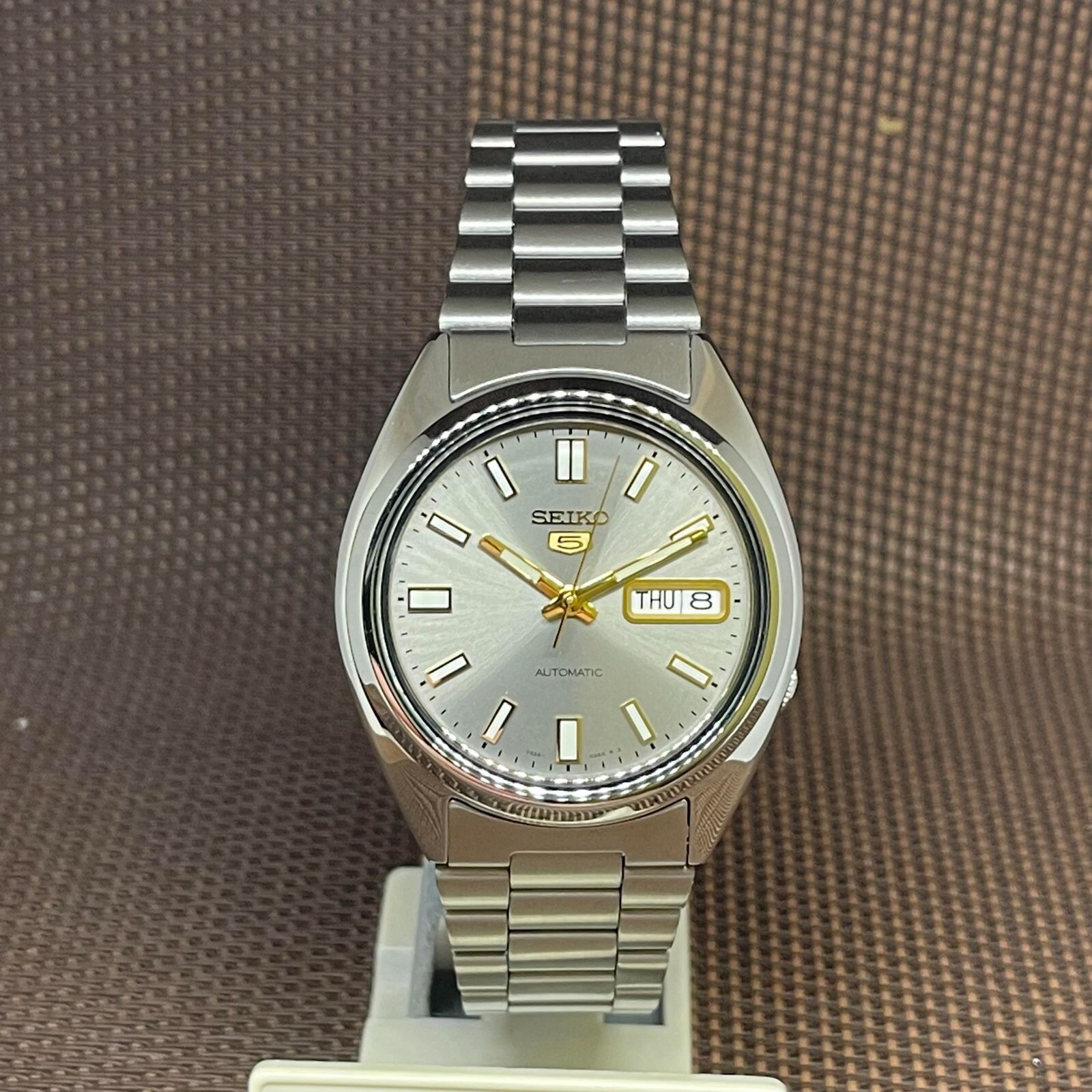 Seiko 5 SNXS75K1 Automatic Day Date Grey Dial Analog Men's Classic