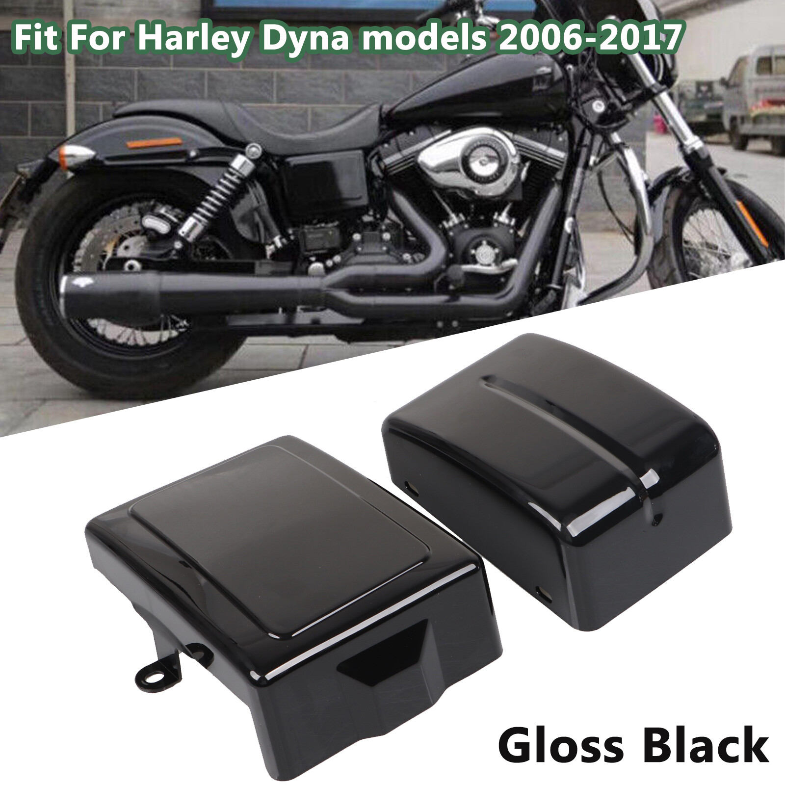Vivid Black Battery Side Fairing Cover For Harley Dyna 06-17 Low