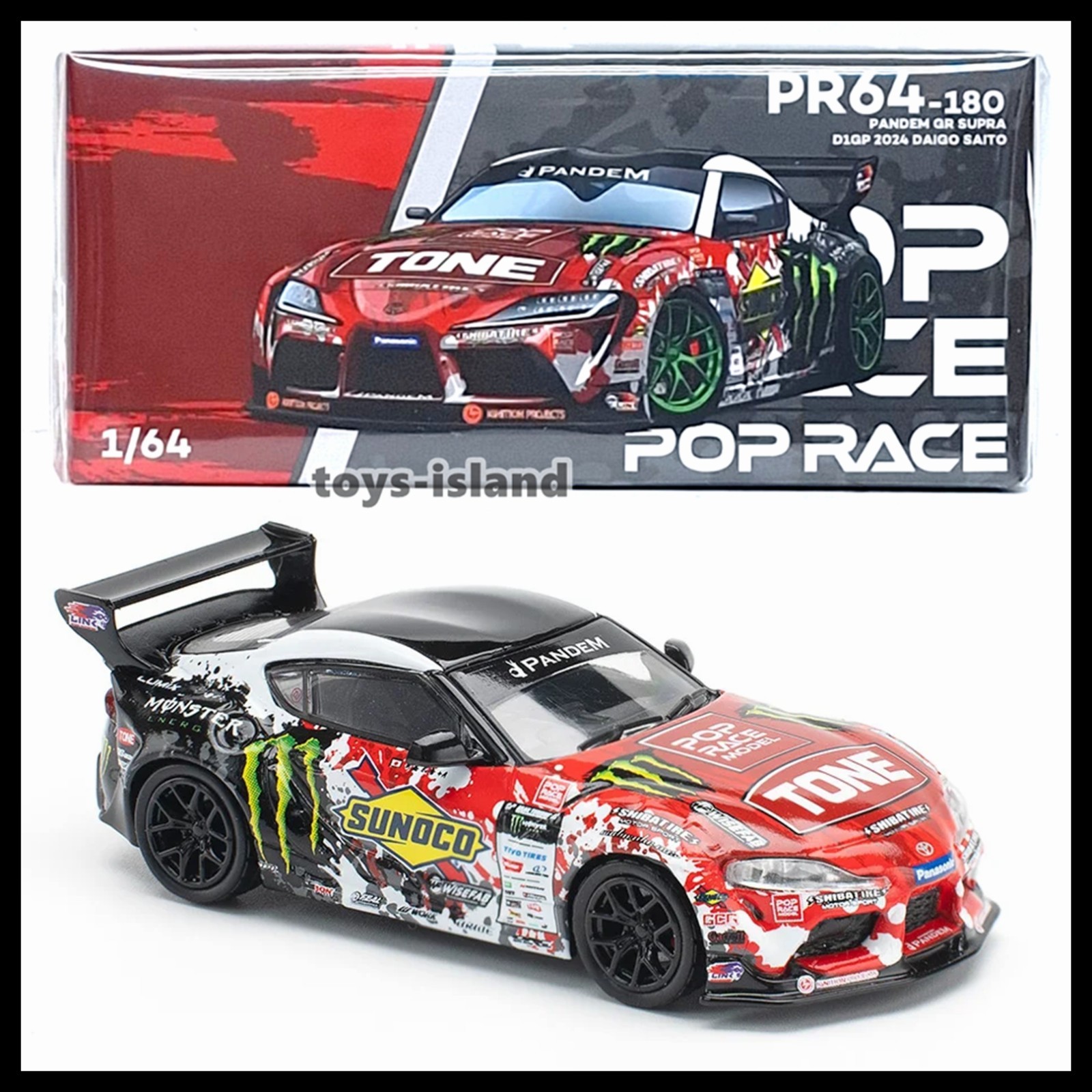 POPRACE PR64-180 1/64 Pandem Toyota GR Supra D1 GP 2024 DAIGO