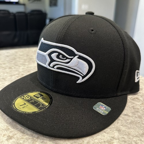 New Era Seattle Seahawks 7 1/8 59Fifty Fitted Black Grey Inspire
