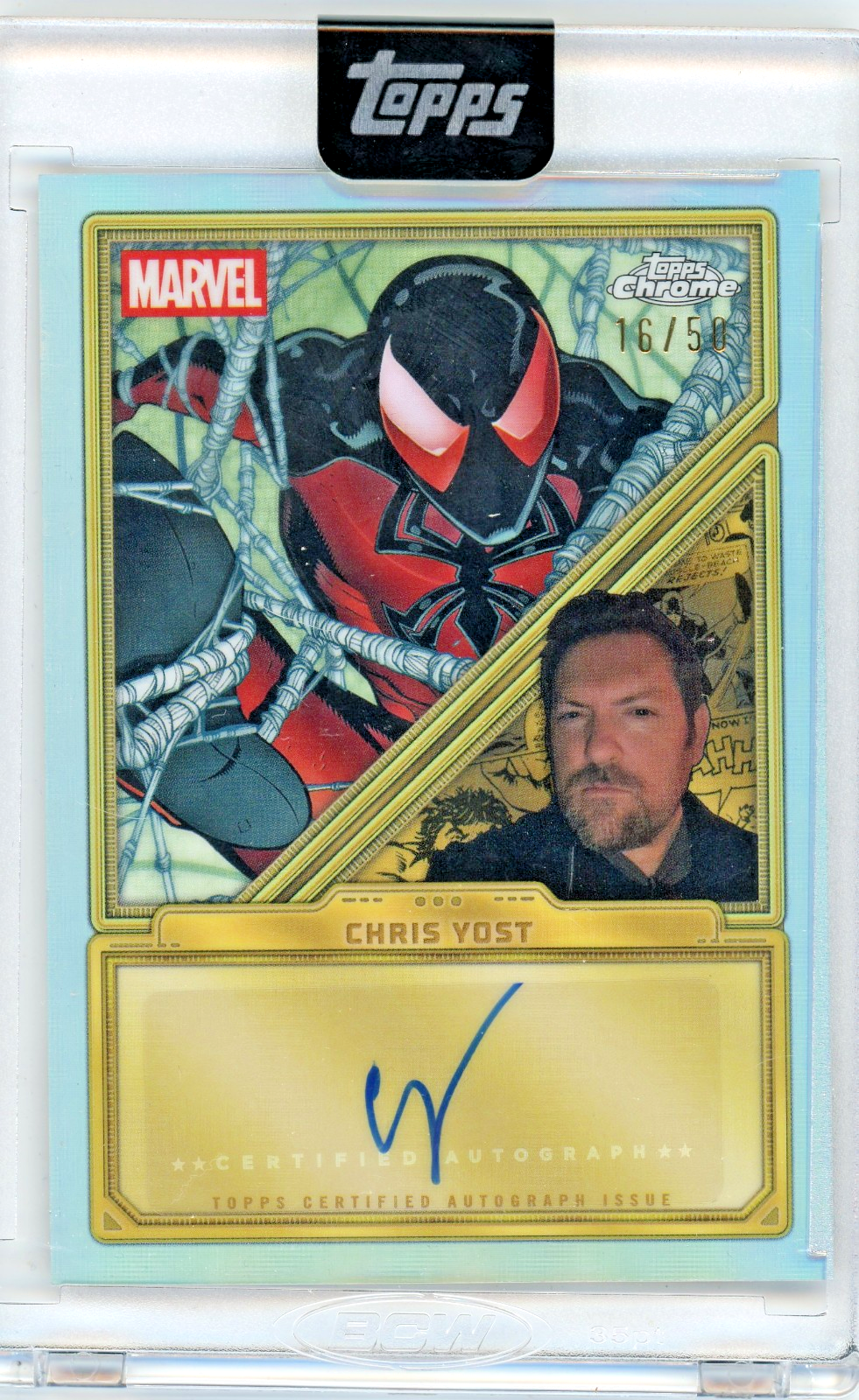 2025 Topps Marvel Mint CHROME AUTOGRAPH Card Encased #CA-CY Chris