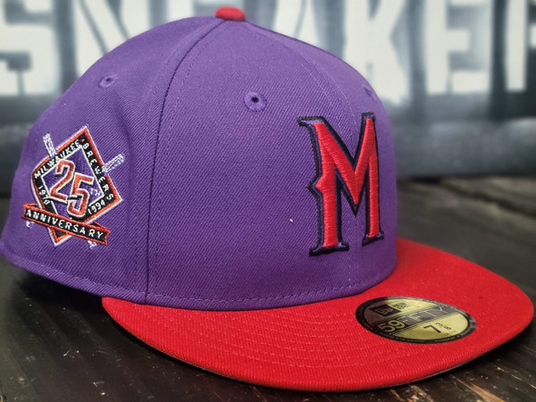 New Era 59Fifty Milwaukee Brewers 25th Purple/Red Fitted Hat Cap