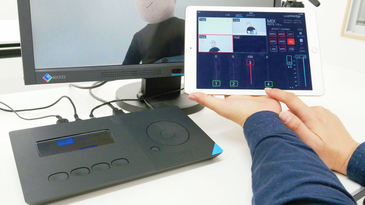 複数のカメラを1台で切り替えつつ映像配信できる「LiveWedge」を発売前