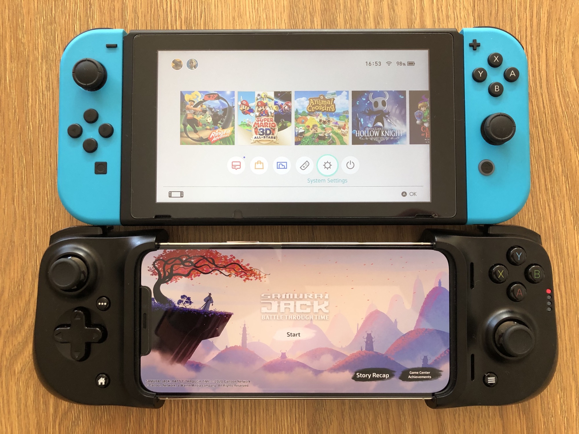 A comparison of Nintendo Switch screen size to the new iPhone 12