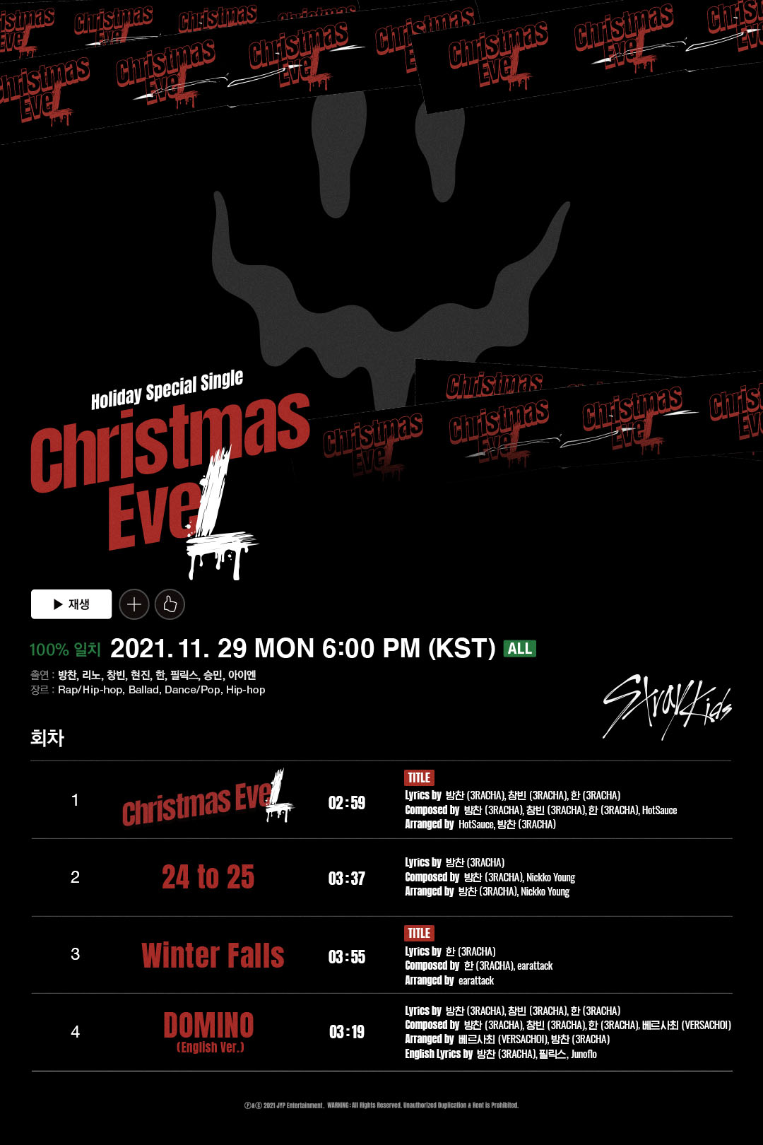 Stray Kids - Holiday Special Single 'Christmas EveL' (Track List