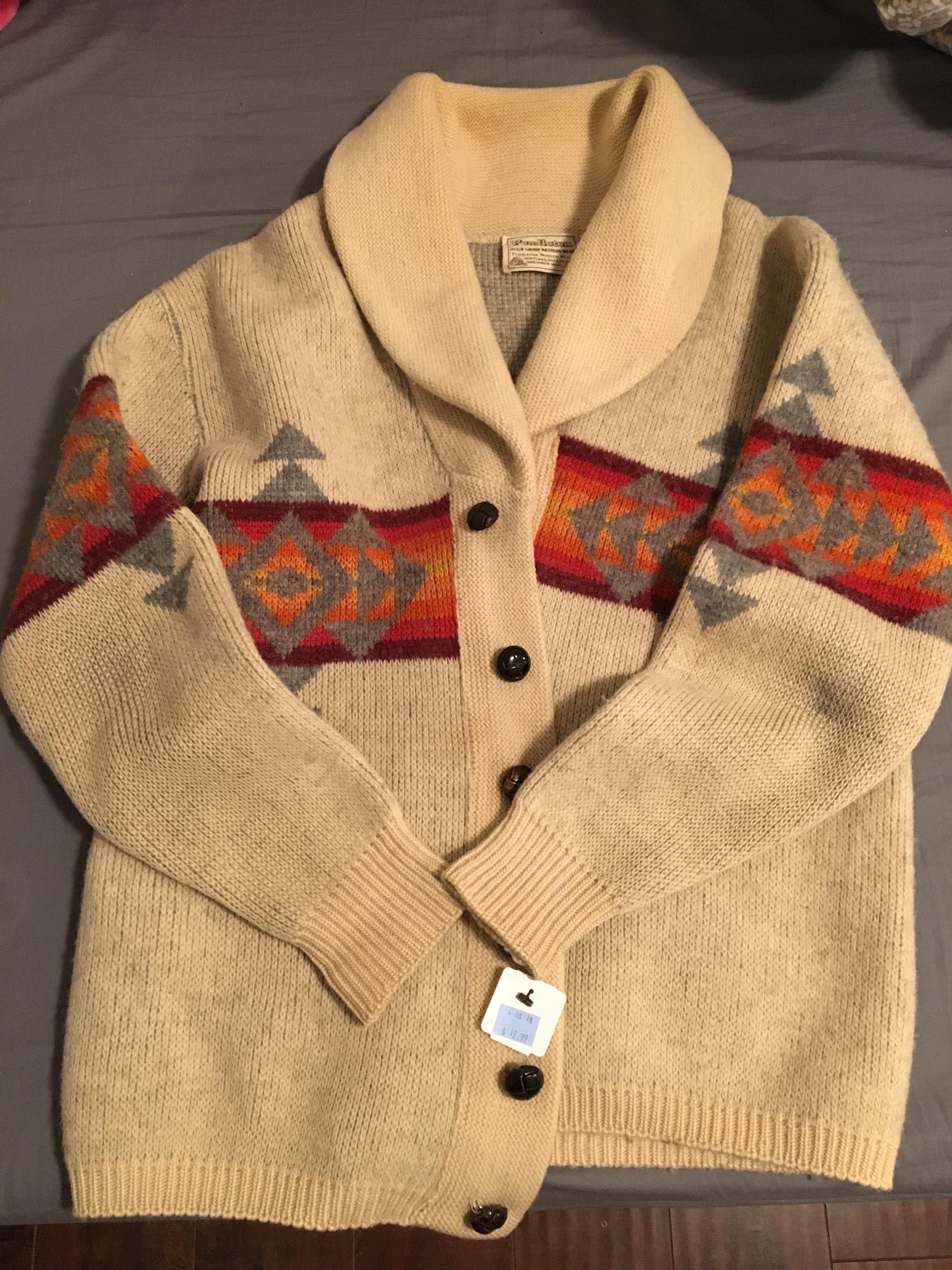 I found this Pendleton Woolen Mills sweater!! Only $12.99!! I
