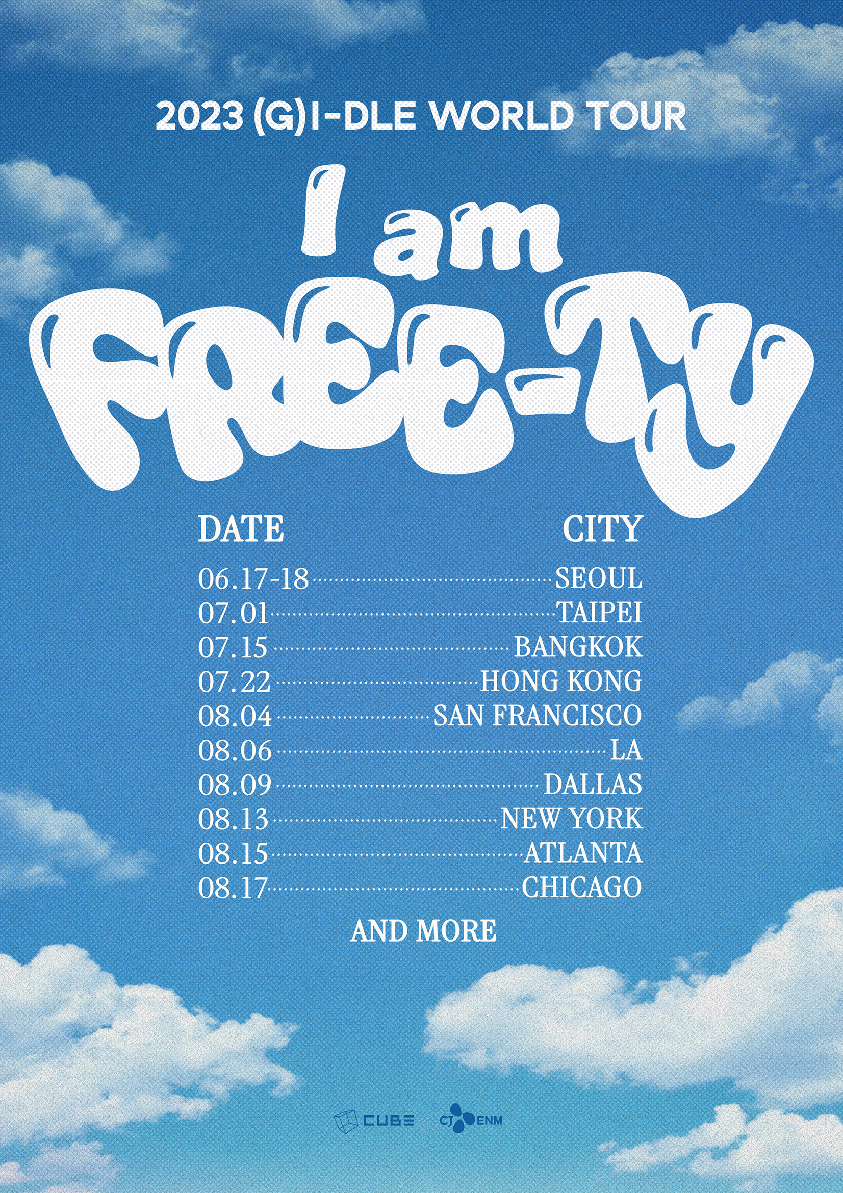 G)I-DLE - 2023 (G)I-DLE WORLD TOUR 'I am FREE-TY' (Schedule