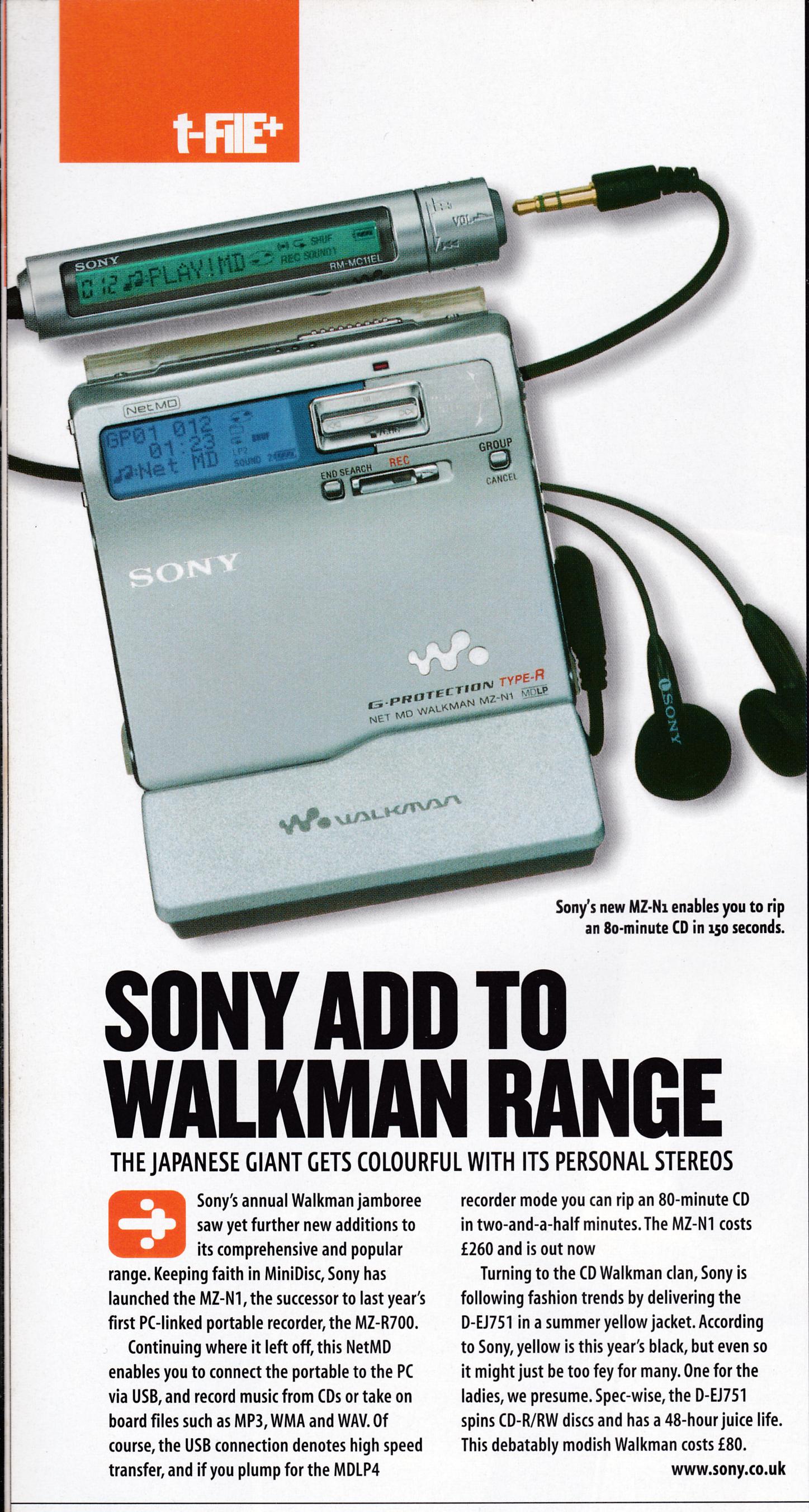 SONY MZ-N1 (April 2002) : r/minidisc