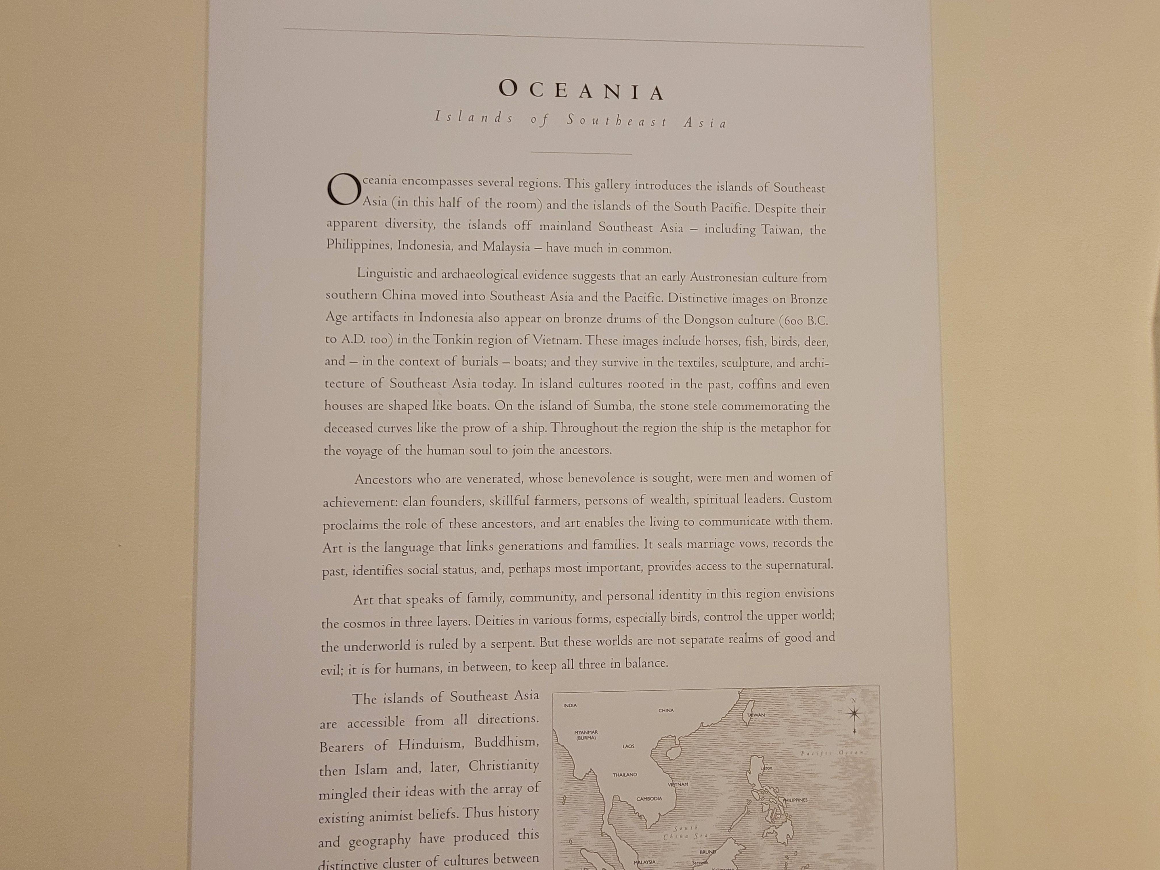 Stanford Museum sign that claims Southeast Asia as having Chinese