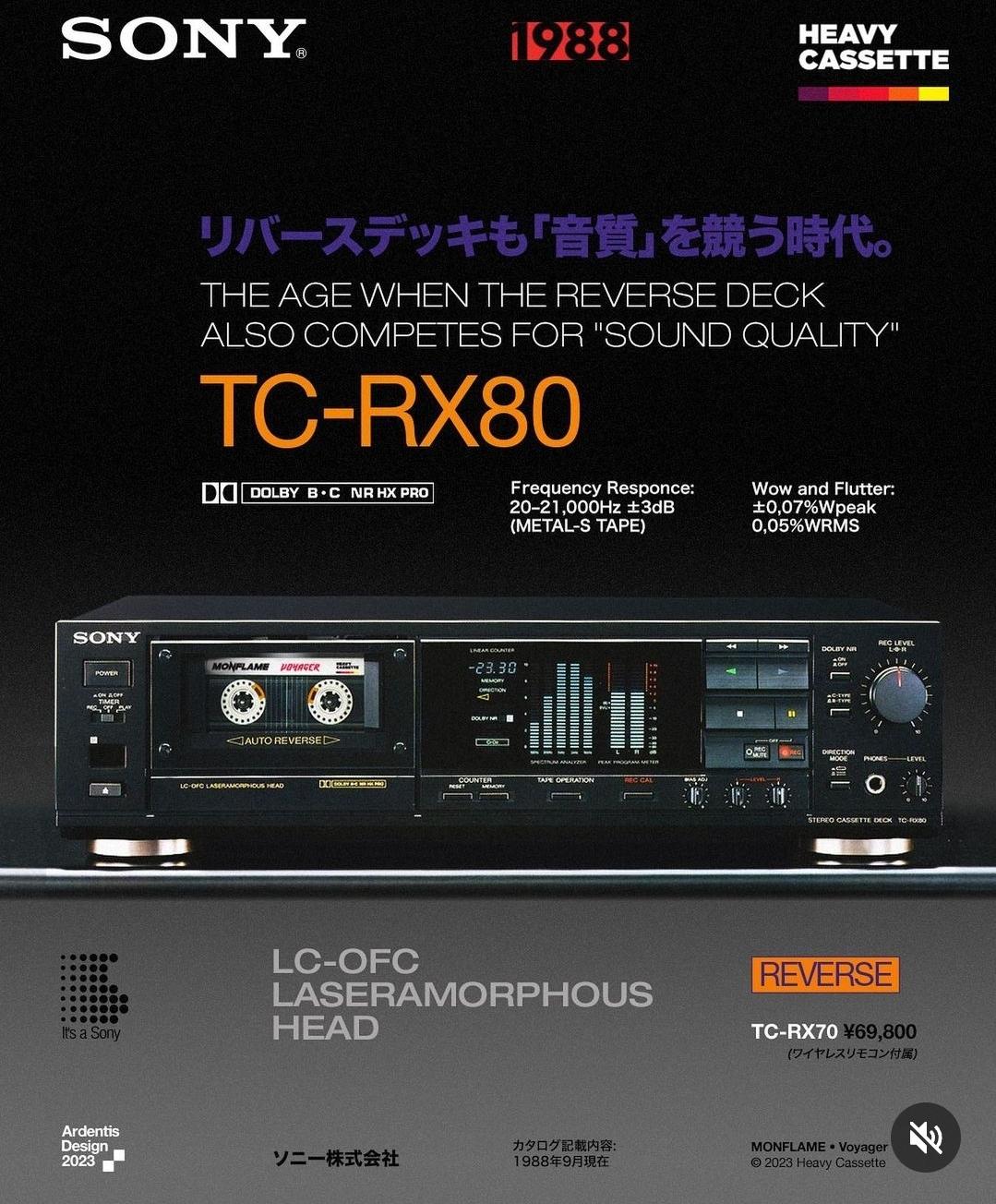 Sony TC-RX80 カセットデッキ - 感想/意見 : r/vintageaudio