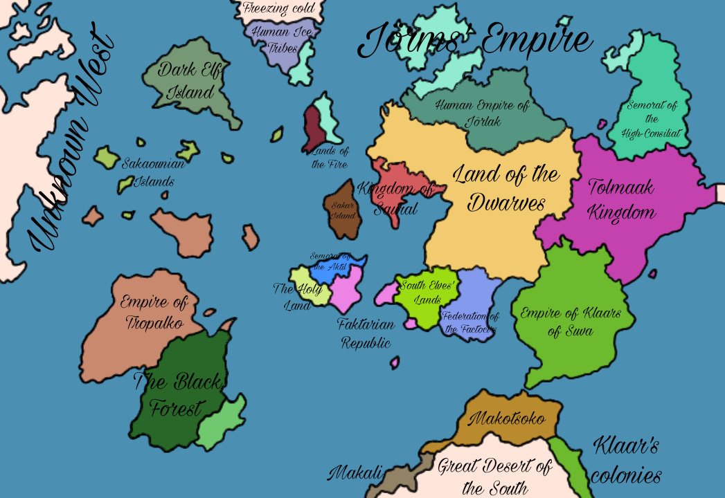 ファンタジー世界の政治地図、フィロニアの地球 (設定に関する質問は大