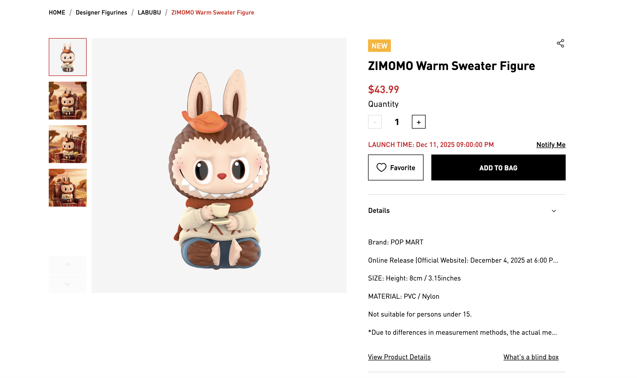 Zimomo Warm Sweater Figure : r/labubu