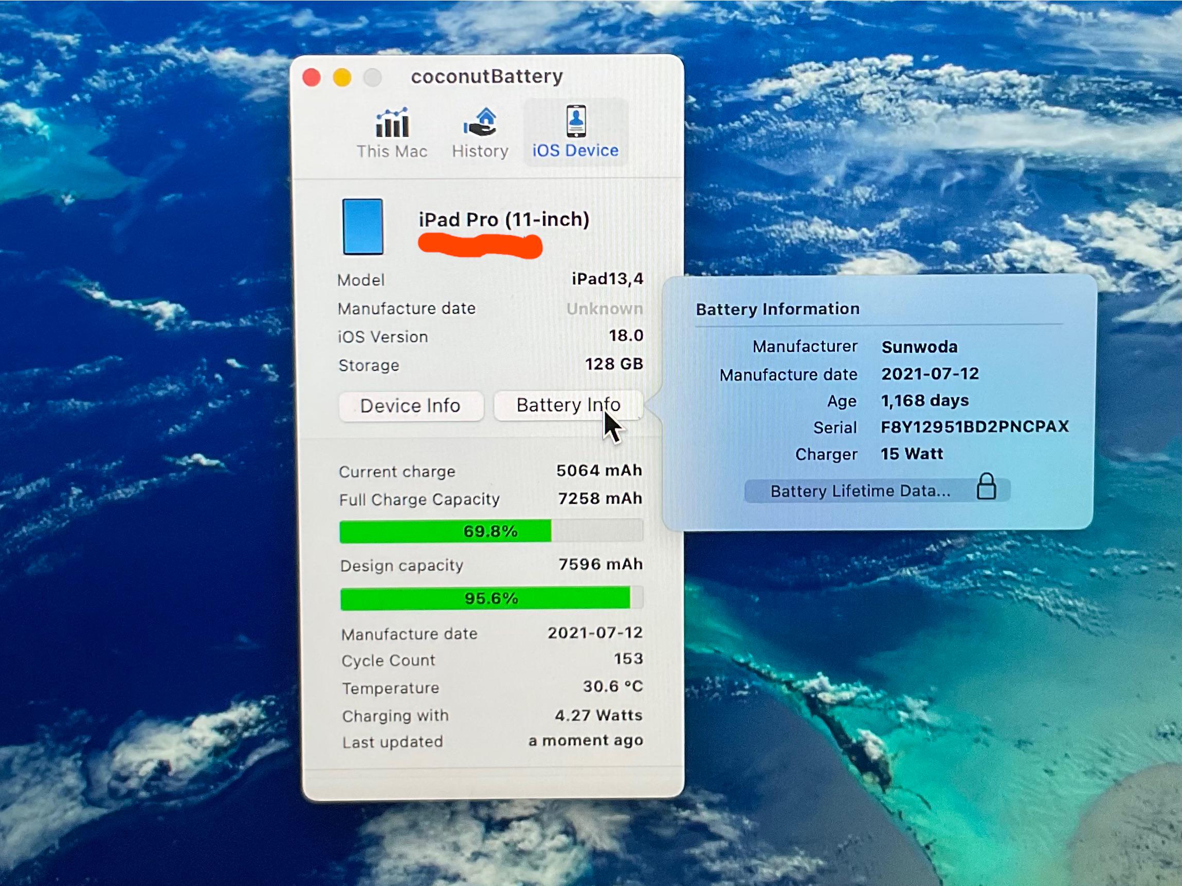 これってどういうこと？3年経ってもバッテリーが95%〜100%って。iPad