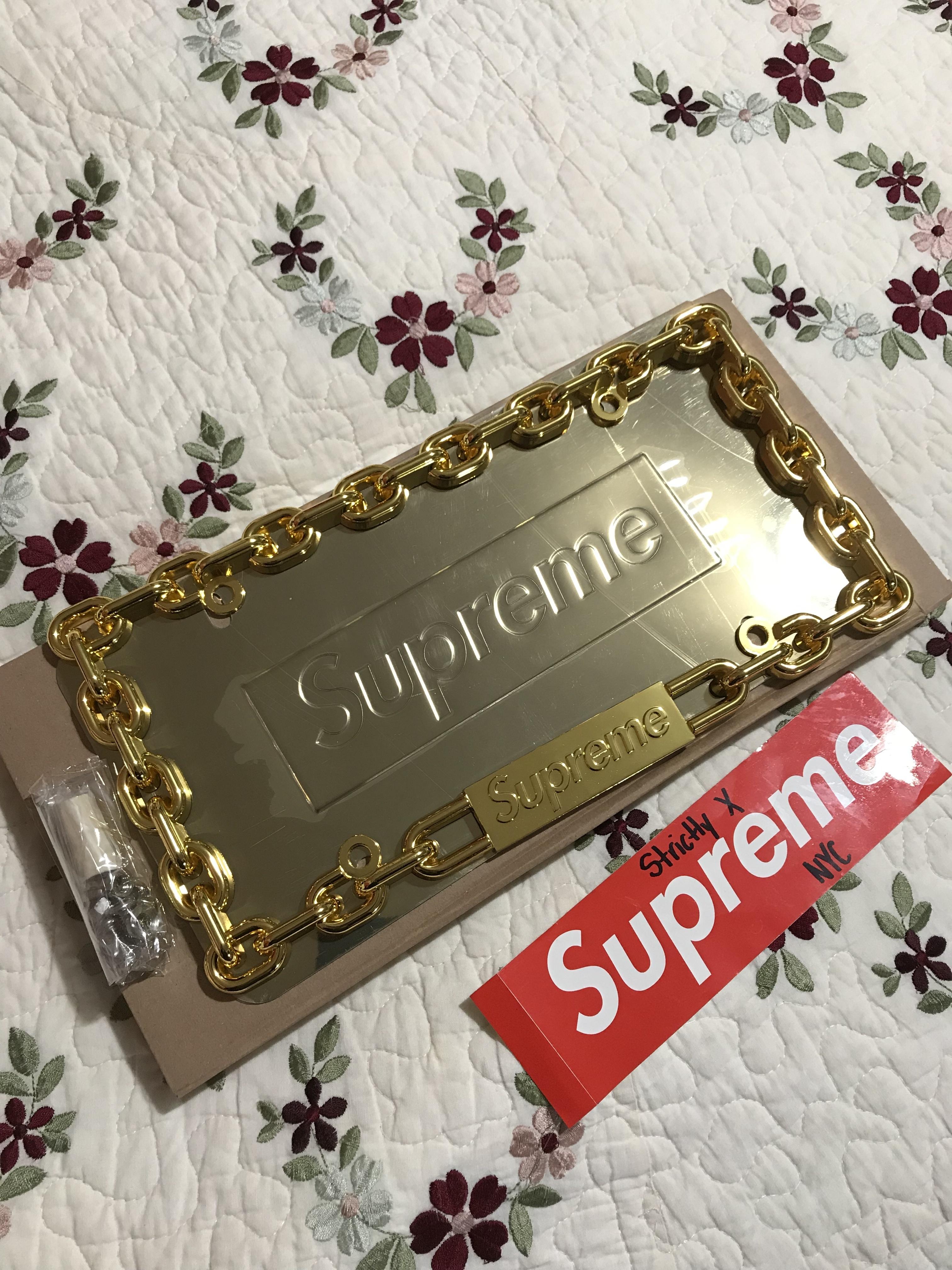 FS] Supreme Gold Chain License Plate Frame Brand New $85 Shipped