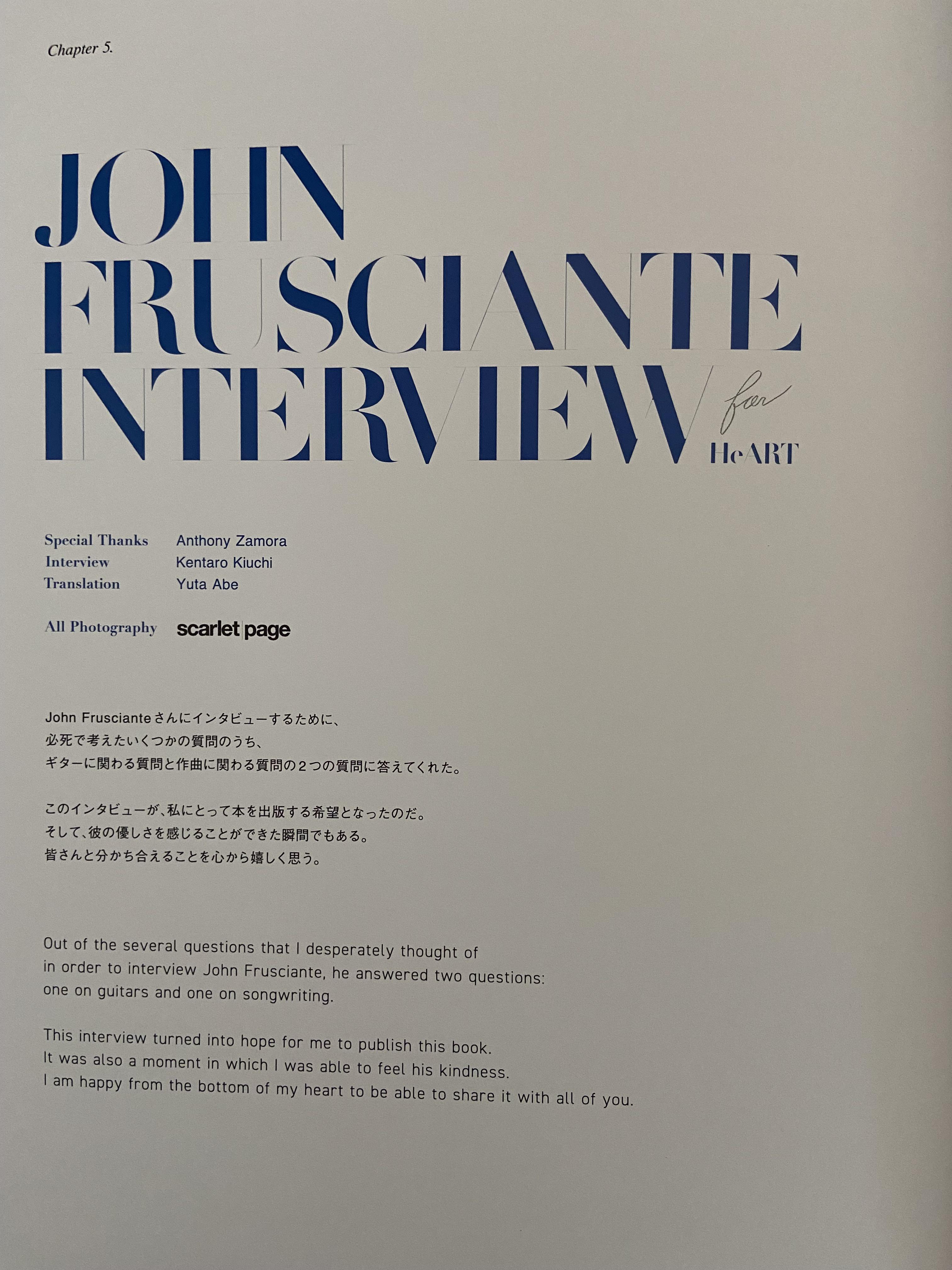 HeART: John Frusciante 2 question interview by Kentaro Kiuchi : r