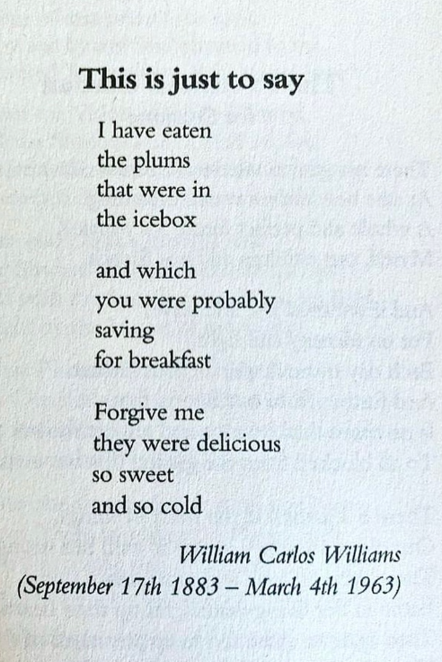 これはウィリアム・カルロス・ウィリアムズによる「これはただ言うため