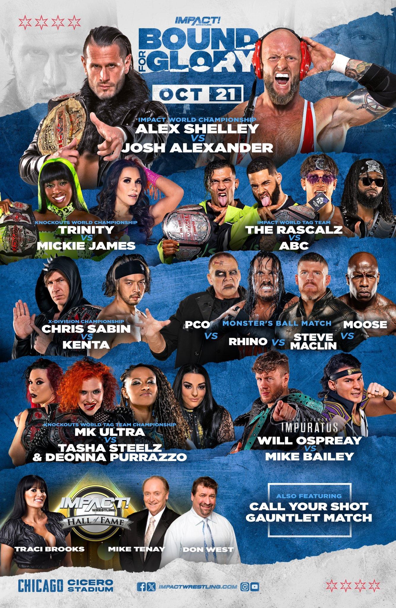 Final Card for Tomorrow's Bound for Glory PPV : r/SquaredCircle