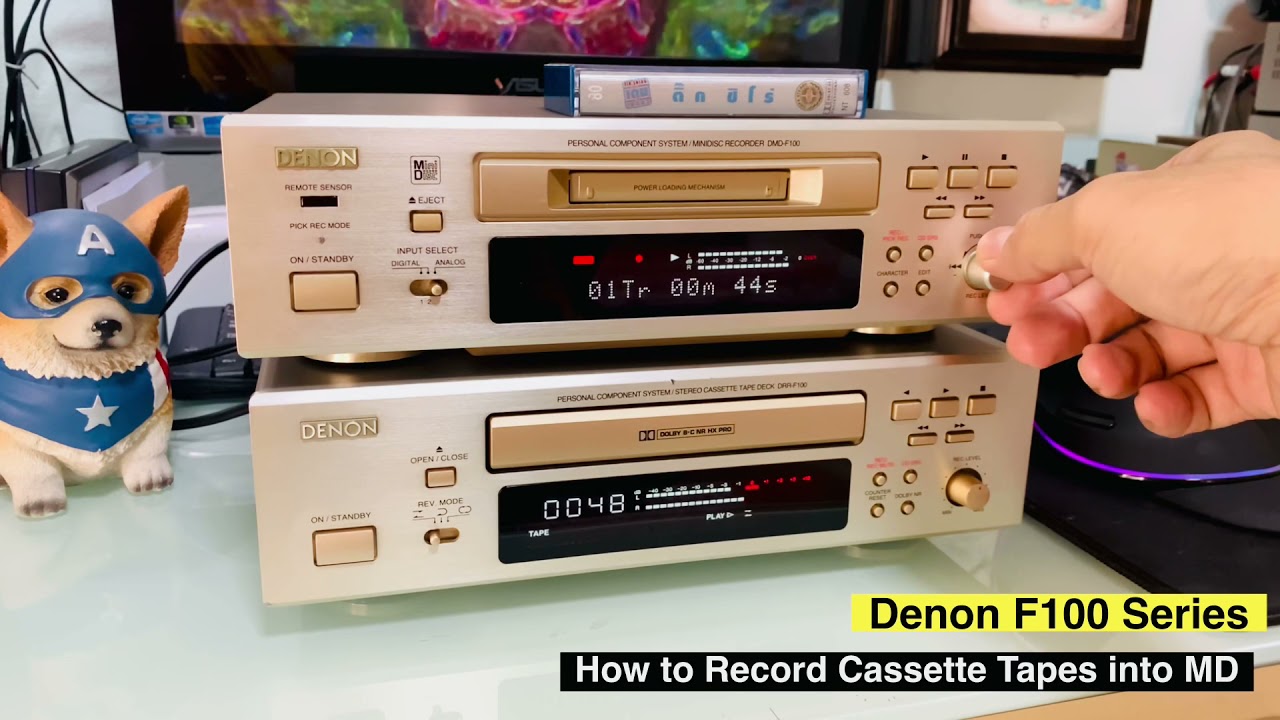 How to Record Cassette Tapes into MD Denon F100 - YouTube