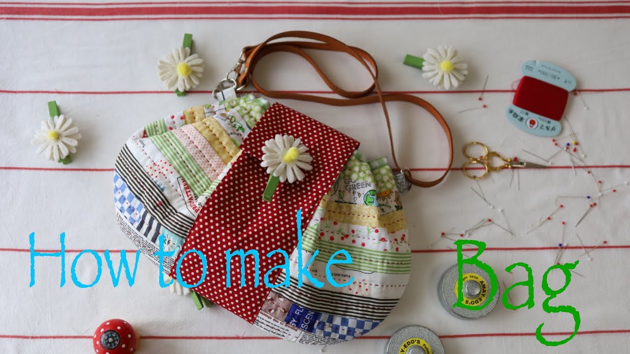 Easy patchwork [How to make a cute bag with a form] size // 22cm x