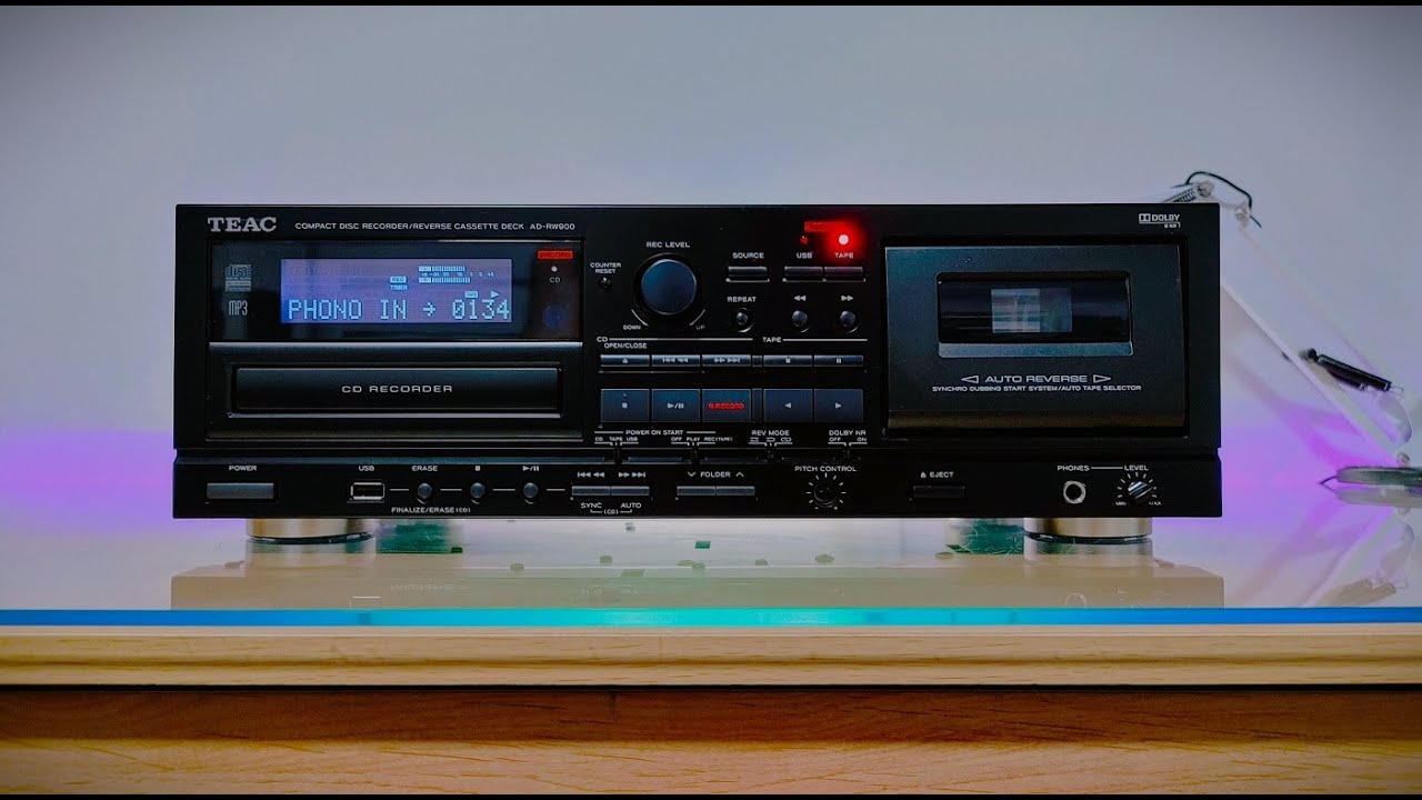 Teac AD-RW900 CD/Cassette/USB Recorder Deck with Phono Input - YouTube