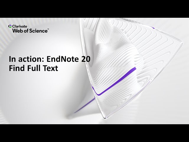 In action: EndNote 20 (Windows) Find Full Text - YouTube