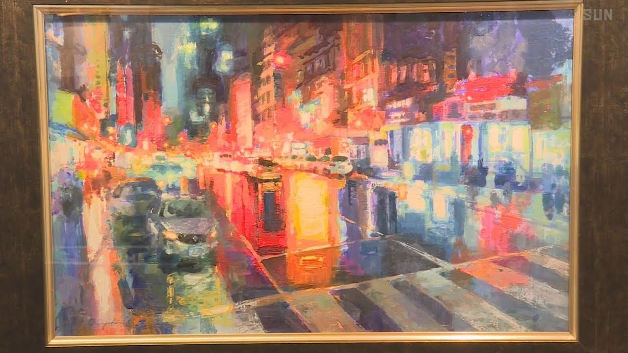 街角の風景「光」をテーマに描く 姫路市出身の画家が個展開催 - YouTube