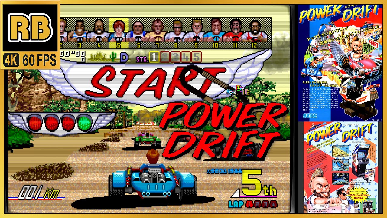 1988 [RB 4K 60fps] パワードリフト 全コース / Power Drift ALL
