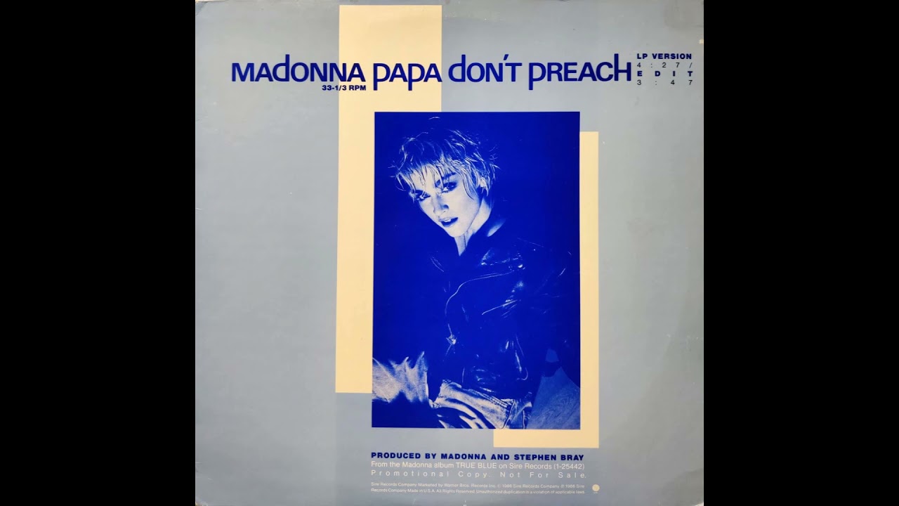 Madonna - Papa Don't Preach (Edit) - YouTube