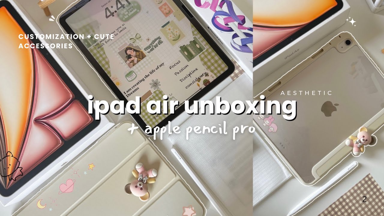 2025 Apple iPad Air M3 + Apple Pencil Pro Unboxing | Aesthetic