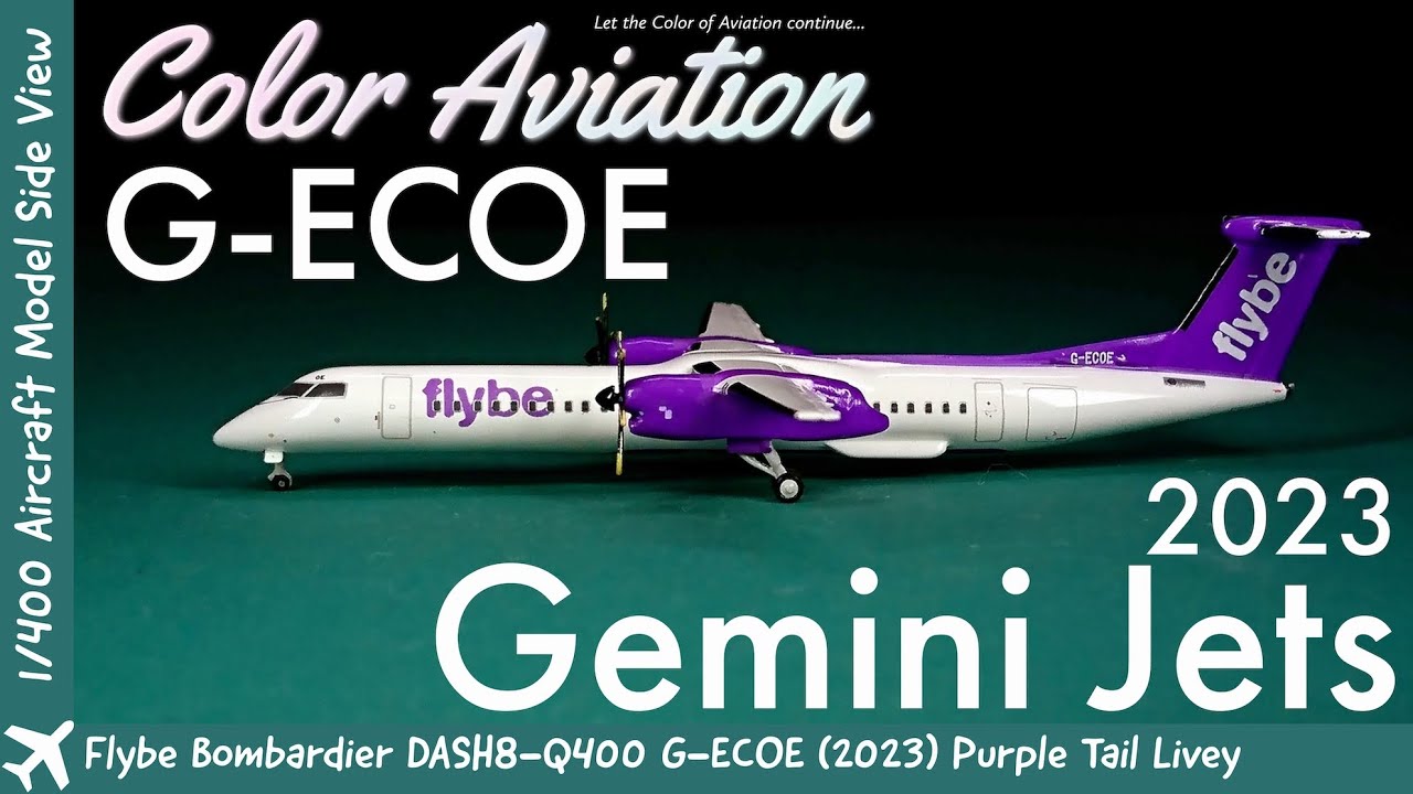 1/400 Scale Model Aircraft Purple Tail Flybe Bombardier Dash 8