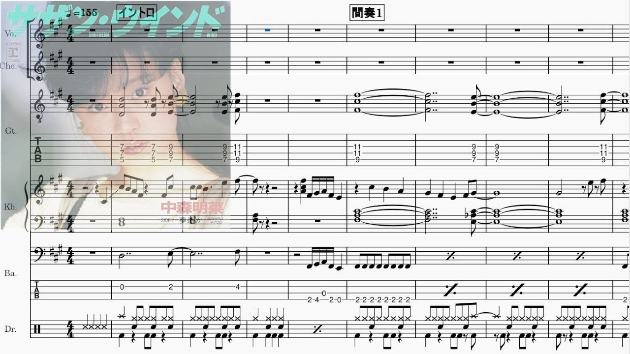 Band-Score]サザン・ウインド(中森明菜) - YouTube