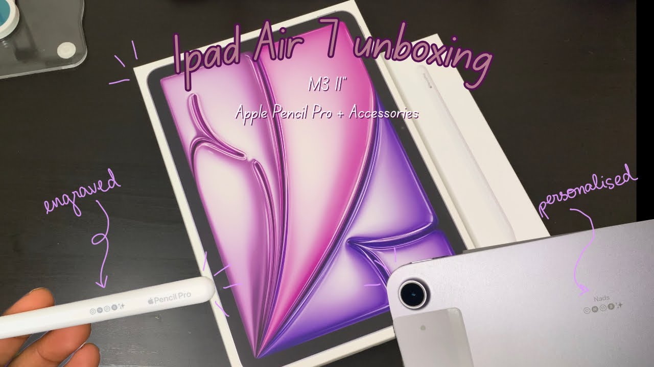 ✨iPad Air M3 11” Purple (2025) Unboxing | Apple Pencil Pro +