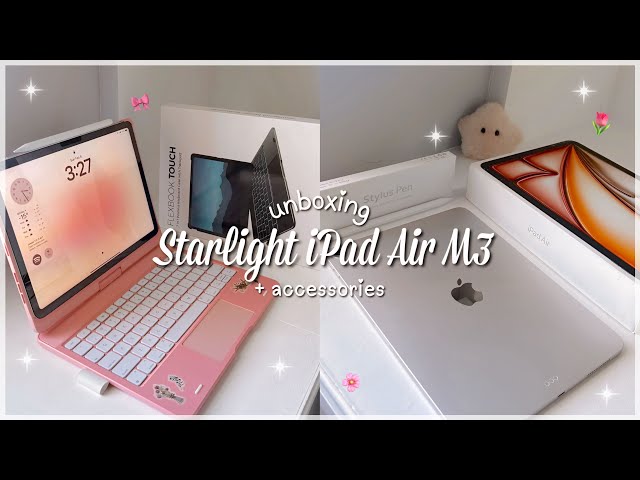 iPad Air M3 (starlight) 11” Unboxing || Aesthetic Set Up +