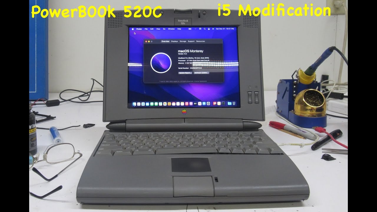 1994 PowerBook 520C Pro i5 Mod - running macOS Monterey - YouTube