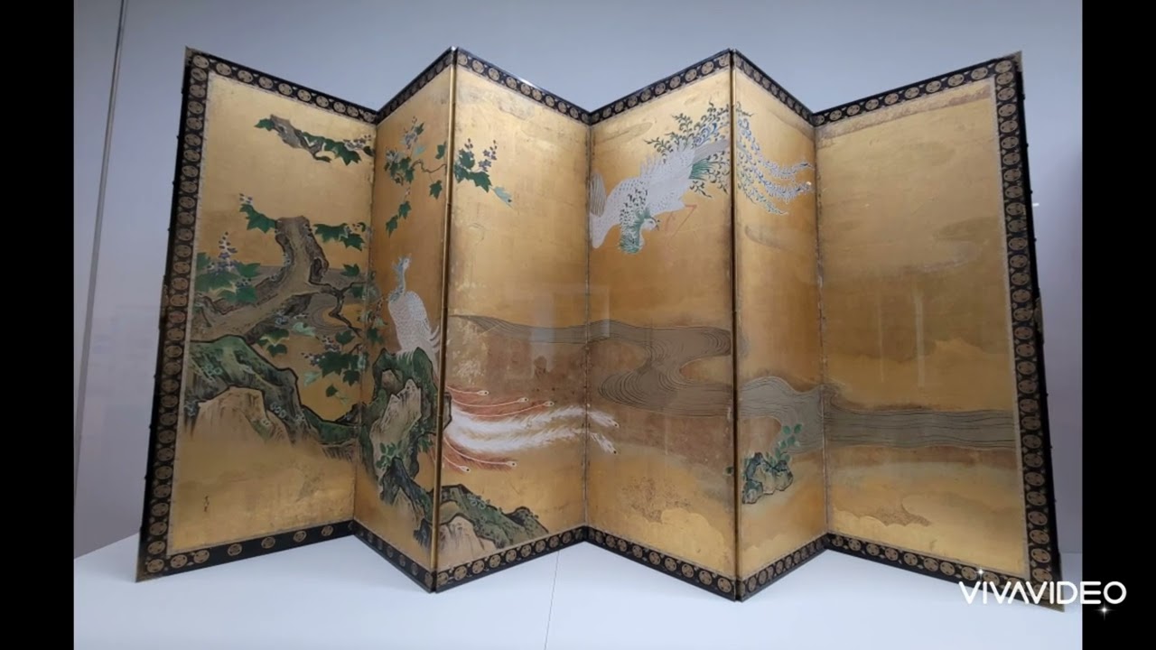 狩野常信《鳳凰図屏風》紙本金地着色 6曲屏風 各174.0×368.8 江戸時代