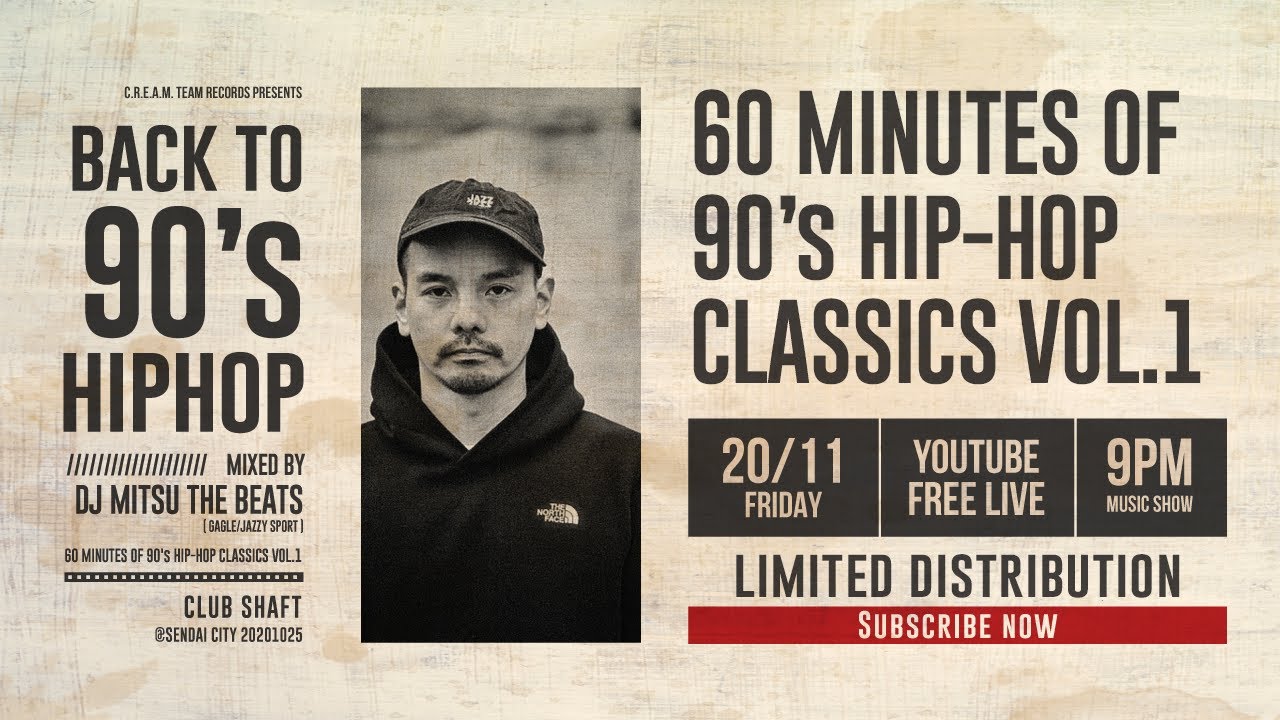 60 Minutes of 90's HIP-HOP Classics Vol.1 by DJ MITSU THE BEATS
