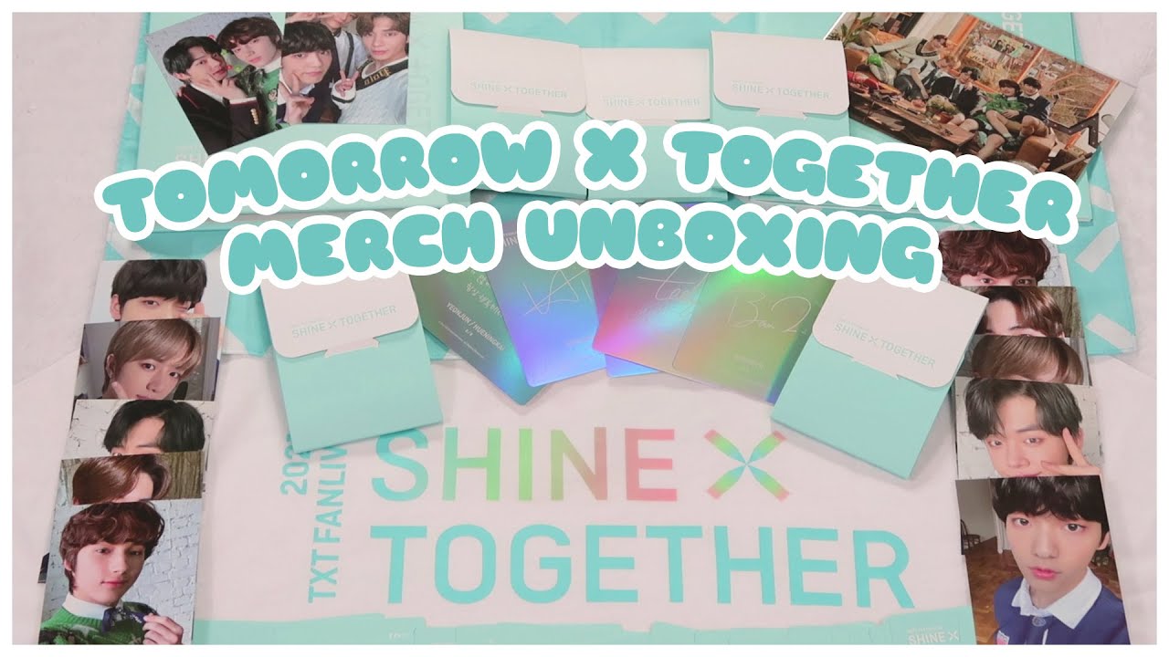 ✨ UNBOXING TXT FANLIVE 2021 SHINE X TOGETHER MERCH HAUL (Mini PCs