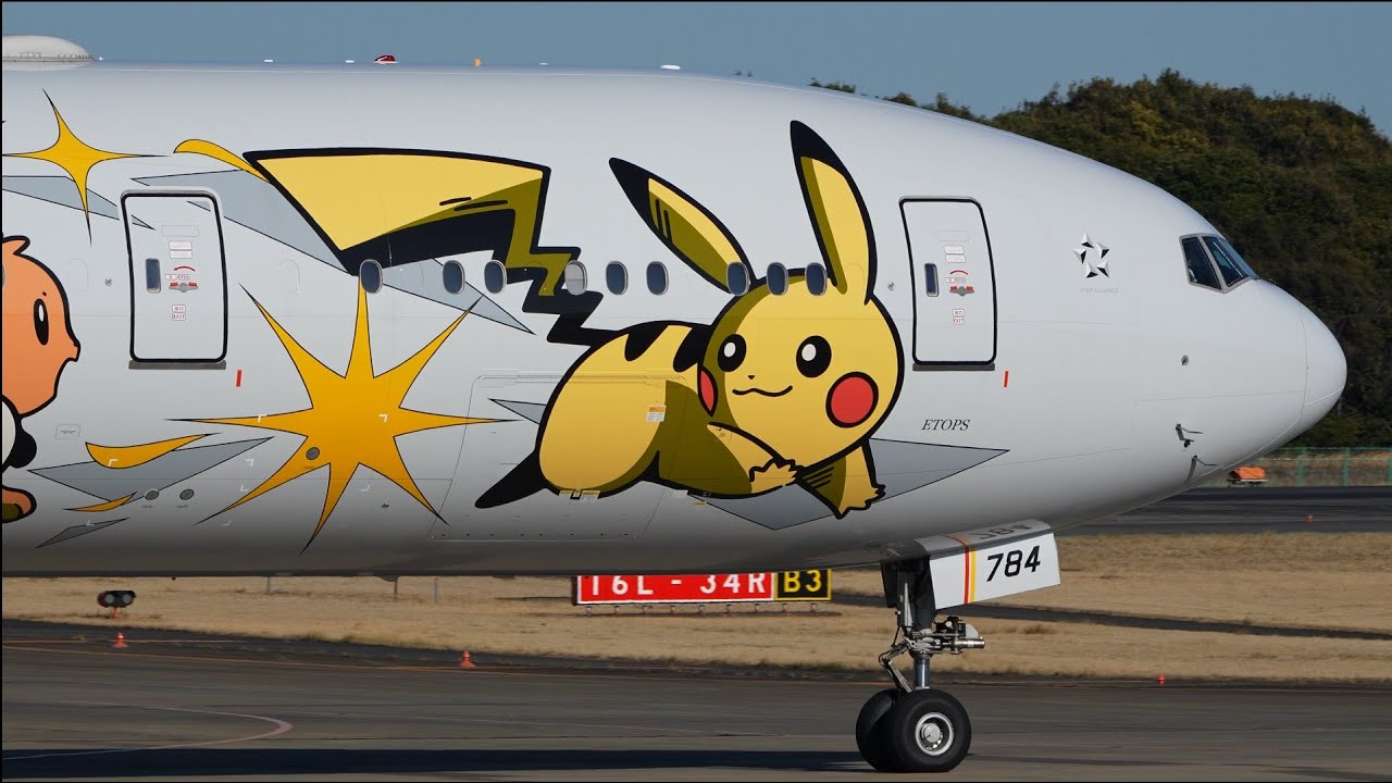 ANA Pokémon Livery Boeing 777-300ER JA784A Landing at Narita 34R