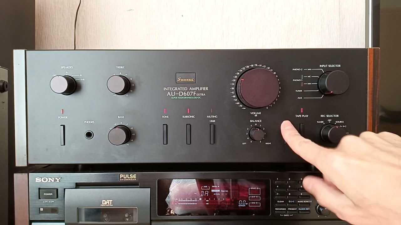 SANSUI AU-D607F EXTRA проверка работы. - YouTube