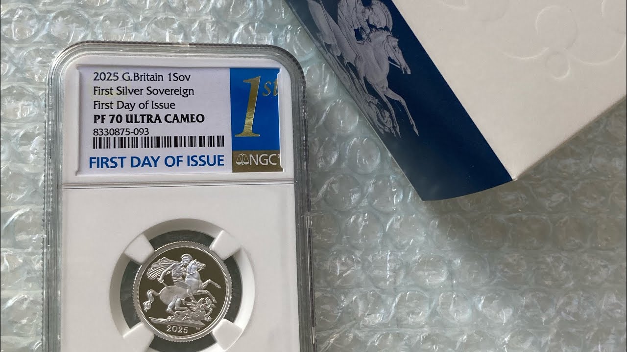 発行即日鑑定・NGC鑑定PF70FDI ロイヤルミント 2025年 ソブリン銀貨