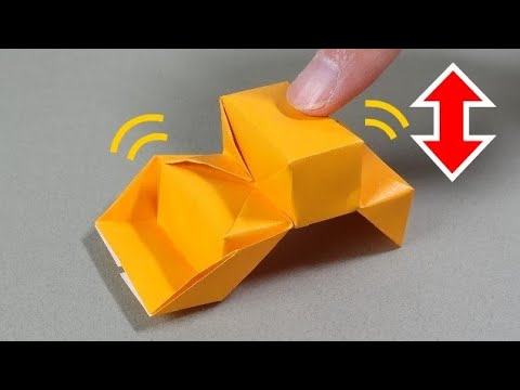 折り紙おもちゃ「ぶるん！ぶるん！ブルドーザー」Origami Toy 