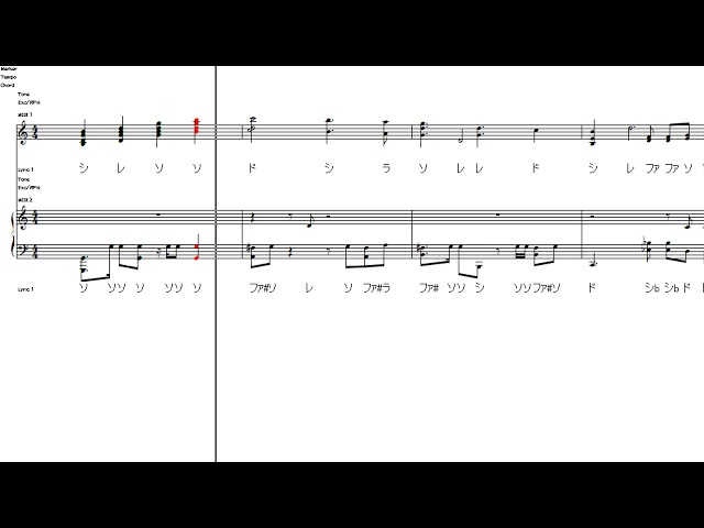 Wings of the Goddess 仮楽譜（原曲+2)(おそらくKey C）FF11 Final