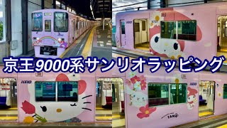 目立つピンクのデザイン • 多数のサンリオキャラクター】京王9000系