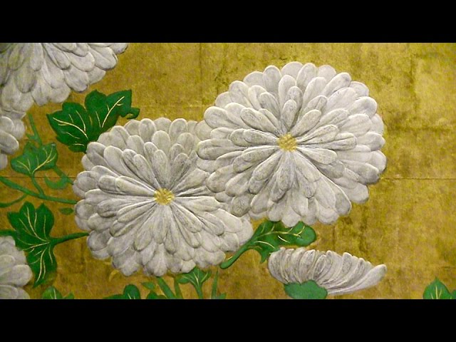 尾形光琳《菊図屏風》 岡田美術館 箱根で琳派 大公開 ～岡田美術館の