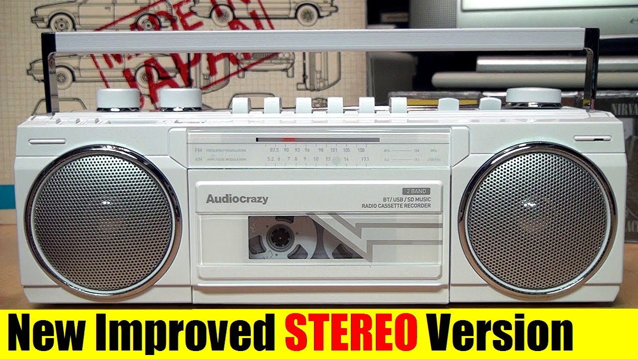 New improved AudioCrazy STEREO cassette boombox! - YouTube