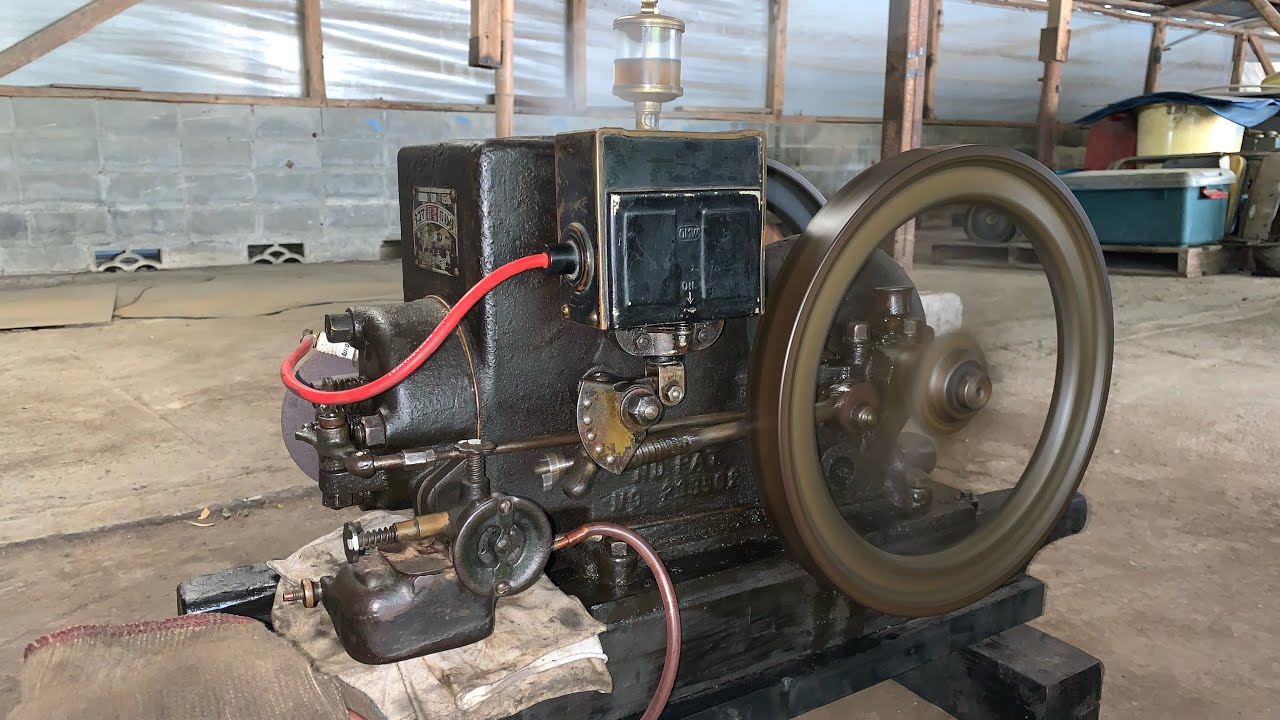 タコマ石油発動機を回してみた！ - YouTube