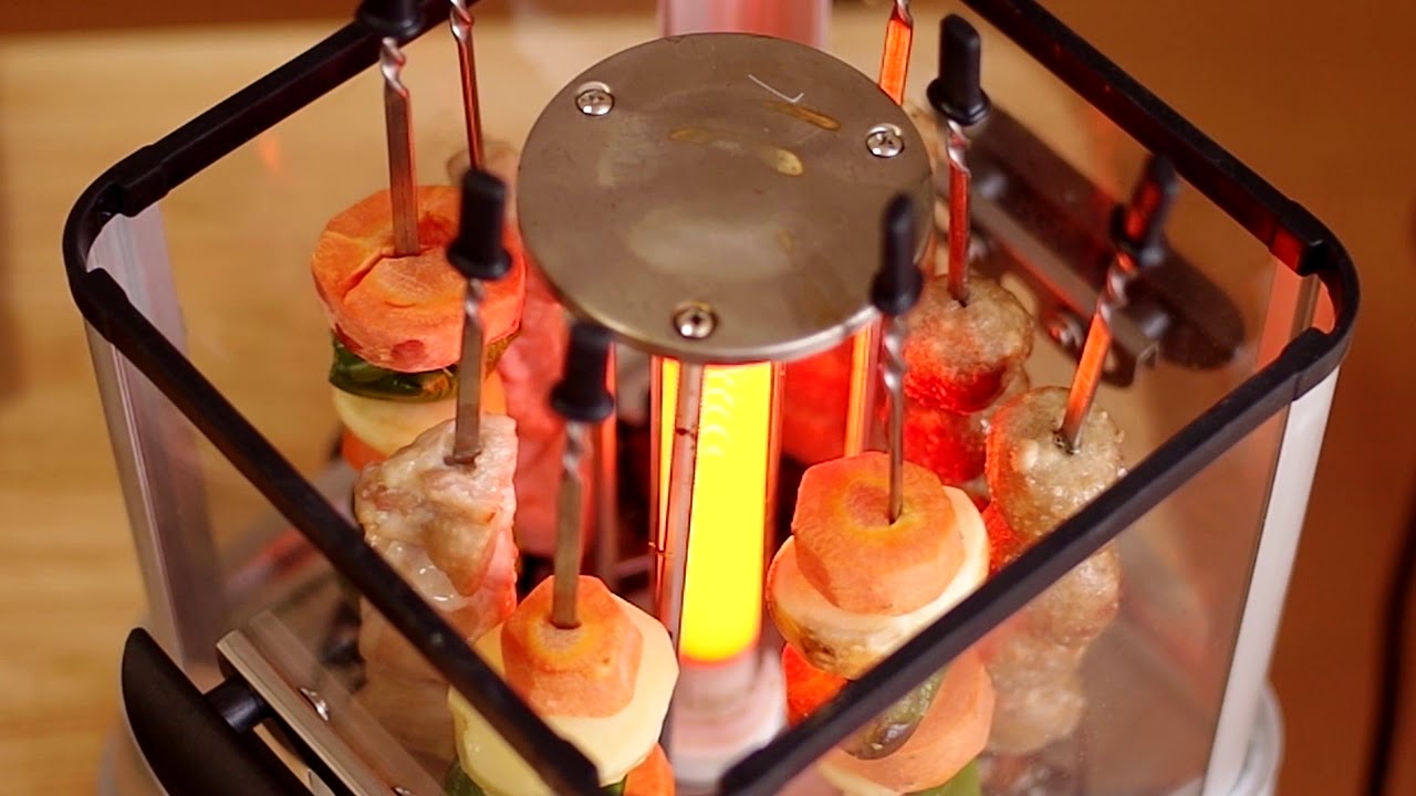 自動で回る卓上無煙焼き鳥器「自家製焼き鳥メーカー」 美味しく焼けて