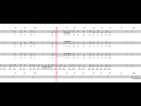 ブルースカイブルー 西城秀樹 【楽譜】 ハモリ スコアーメーカー